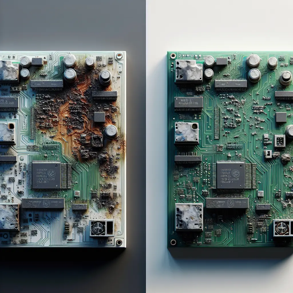 Técnico reparando placa electrónica en Santa Cruz de Tenerife con equipamiento profesional